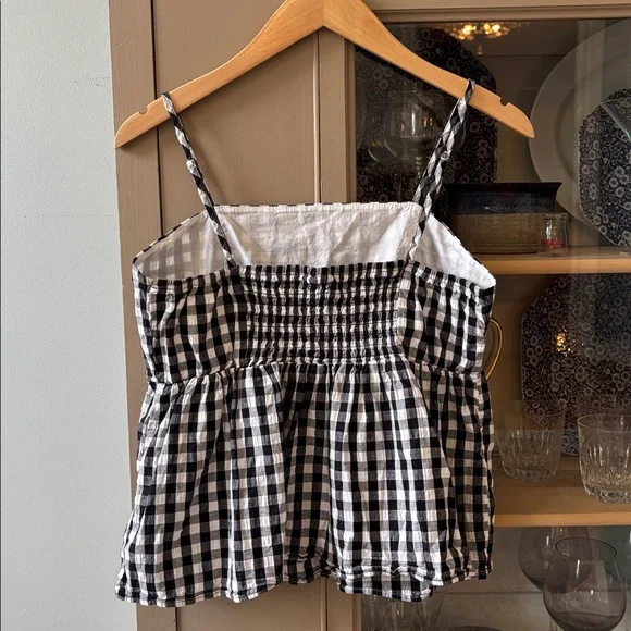 Wild Fable Gingham Peplum Top in Black and White, Size Medium - Picture 4 of 8